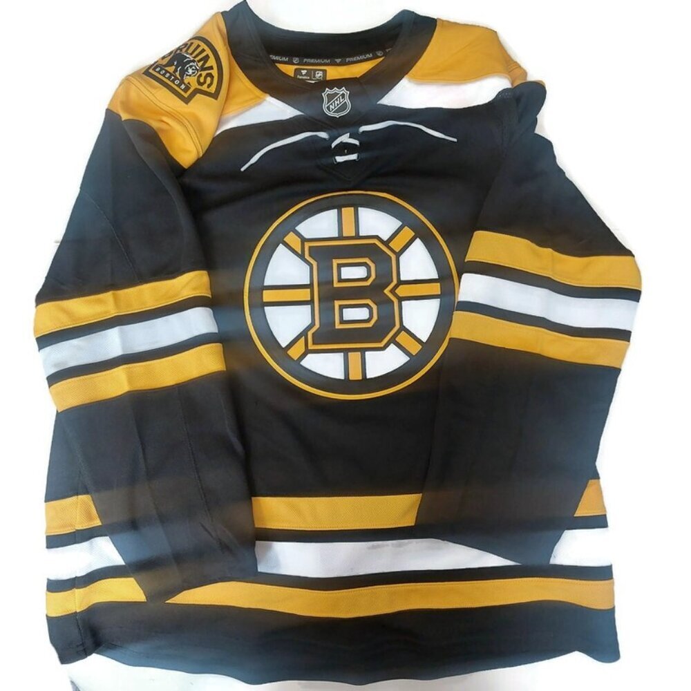 Fanatics Mens Size 50 NHL Boston Bruins Premium Home Jersey Black Gold White
